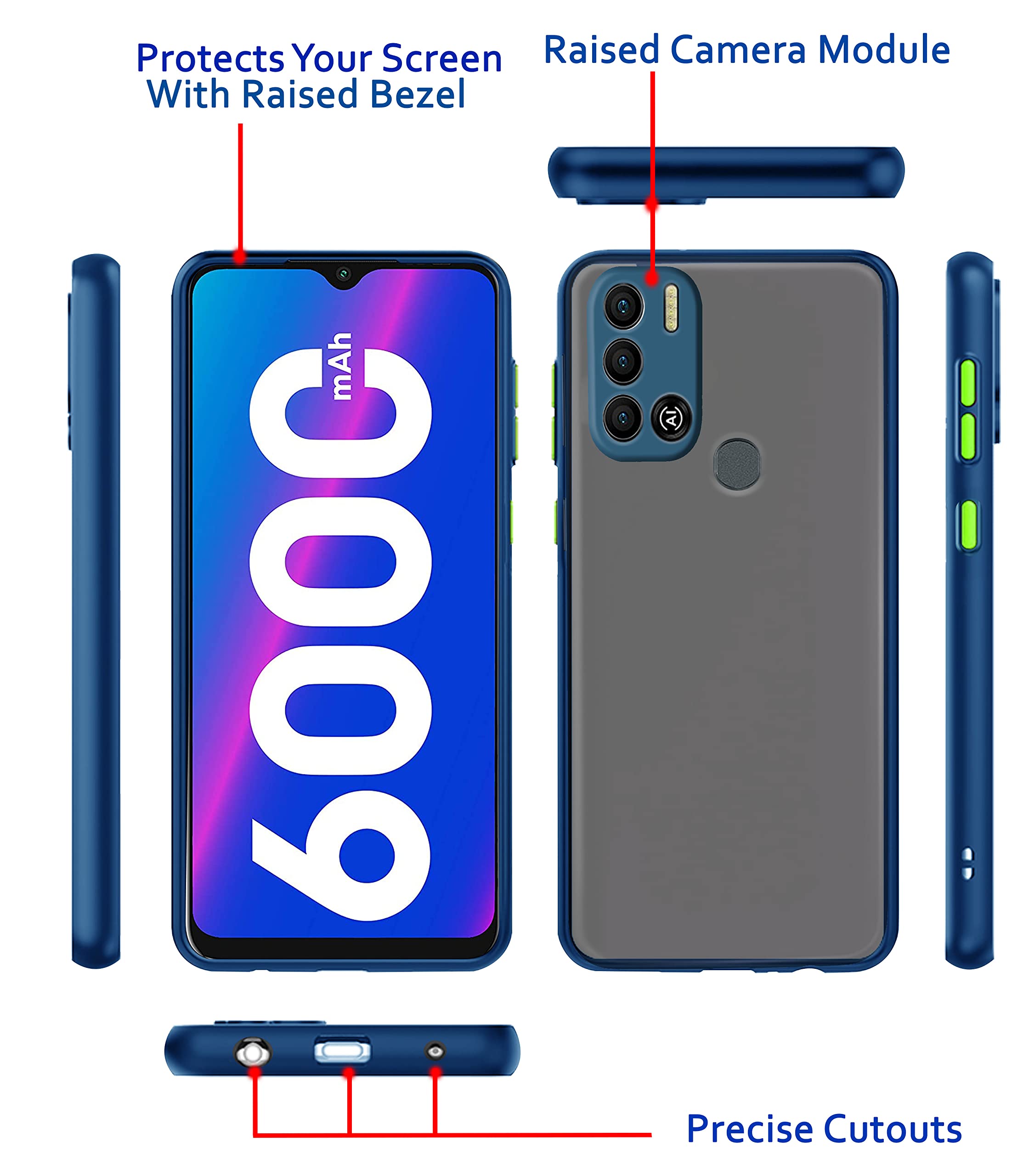 Tecno Spark 6 Air Hybrid phone cover in blue by Pikkme – photo 3
