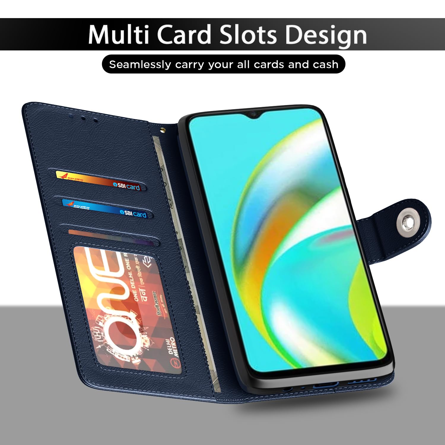 Pikkme blue wallet flip cover for Realme C12/Narzo 20/Narzo 30A/C25 – photo 5