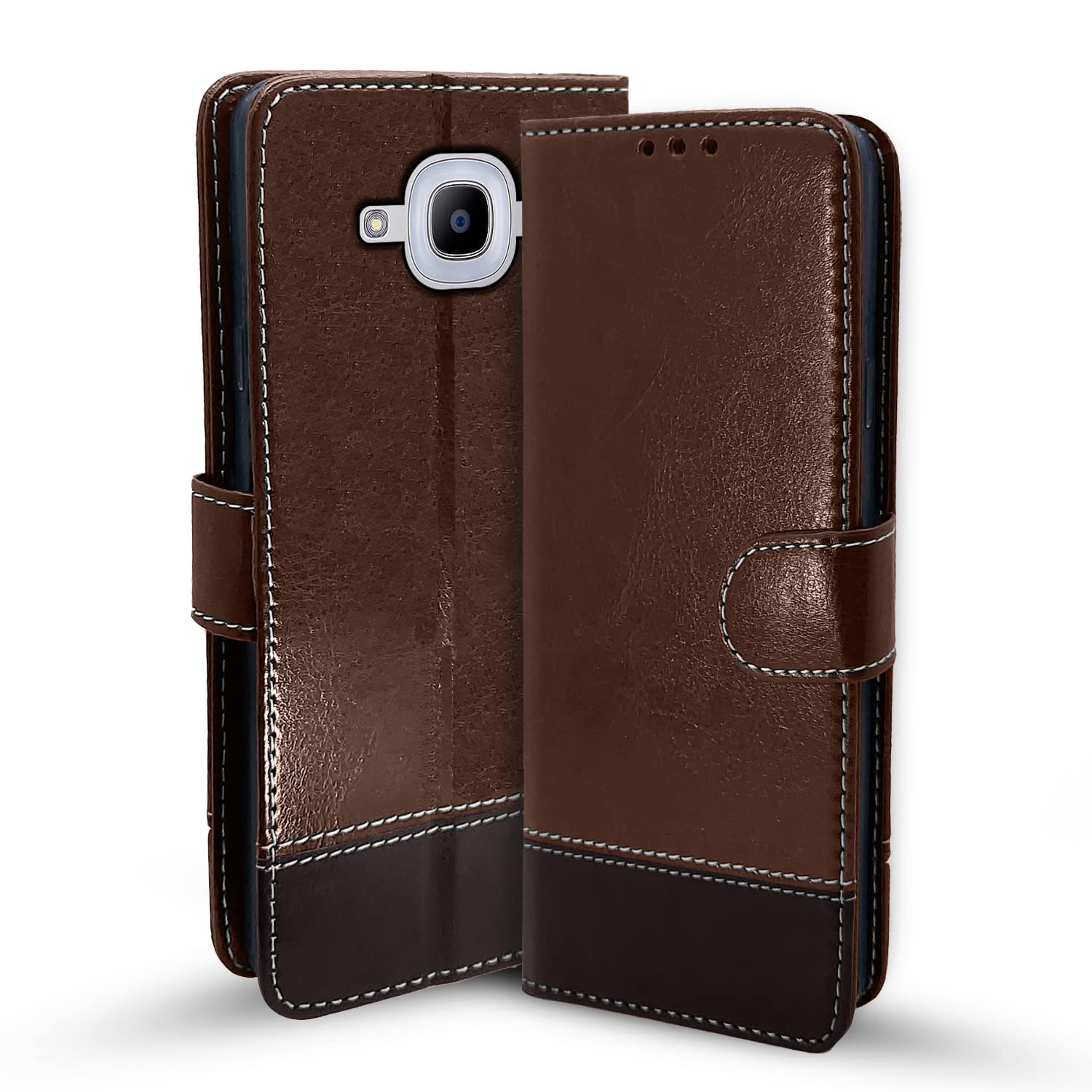 Pikkme brown & coffee flip cover for Samsung J2 (2016)