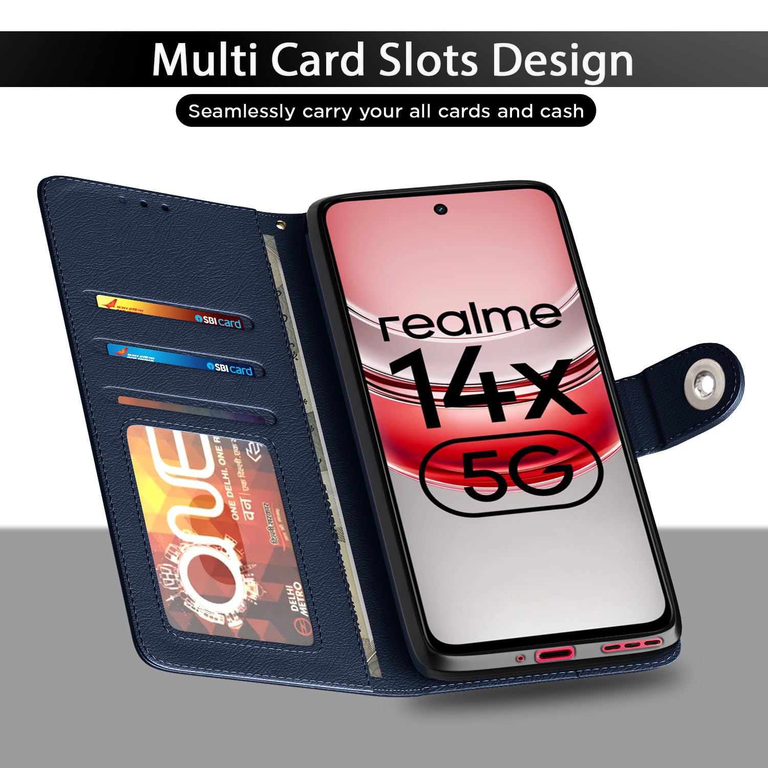 Blue mobile flip cover for Realme Narzo 80x/P3x/14X 5G – Pikkme – photo 5