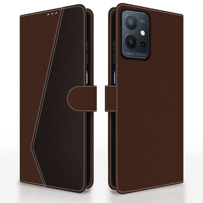 Pikkme Vivo T1/Y75/iQOO Z6 5G Magnetic brown & coffee wallet flip cover