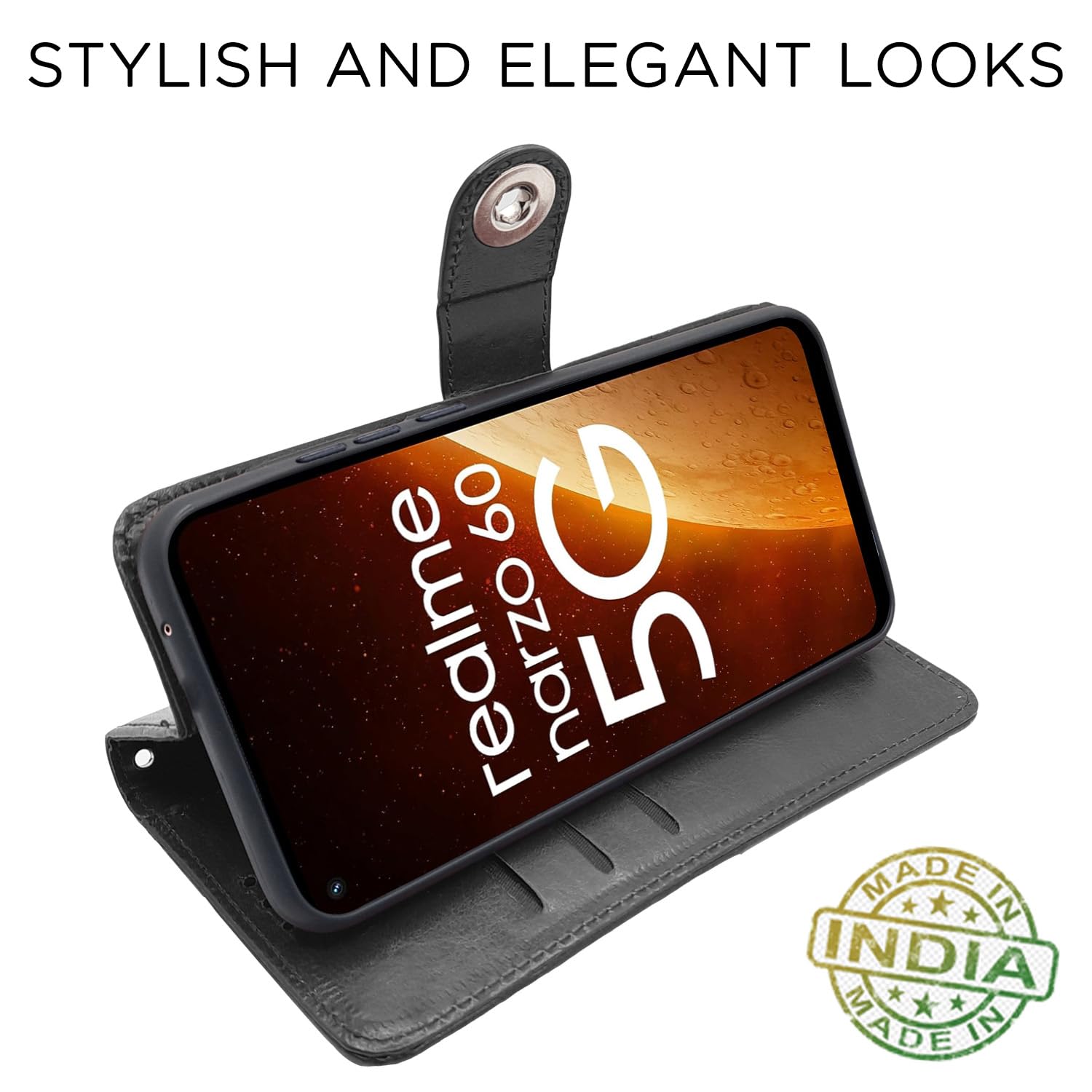 Pikkme black Button flip cover for Realme Narzo 60 5G – photo 5