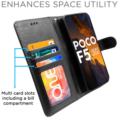 Pikkme Poco F5 5G Wallet black flip cover – photo 3
