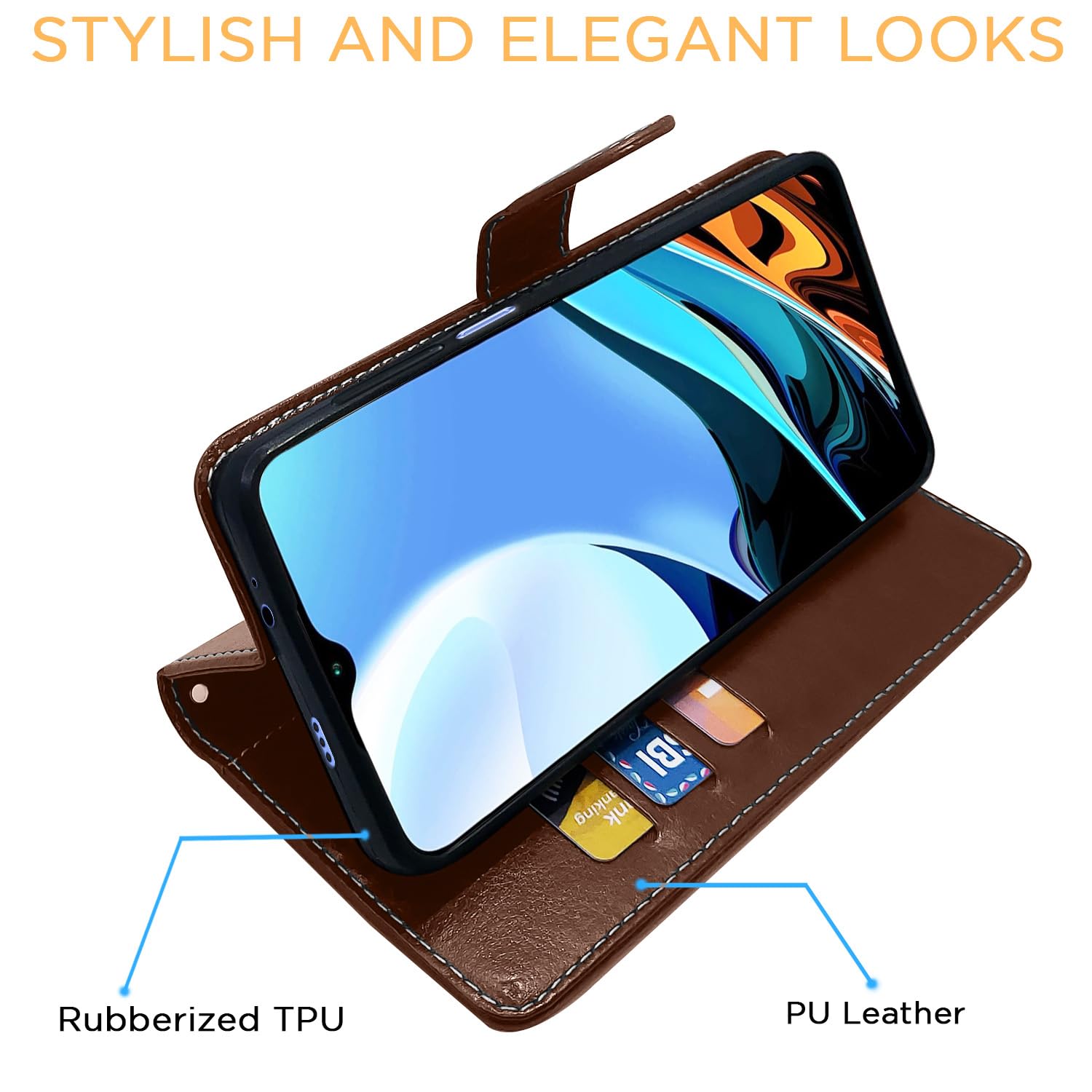 Pikkme brown & coffee flip case for Redmi 9 Power – photo 5