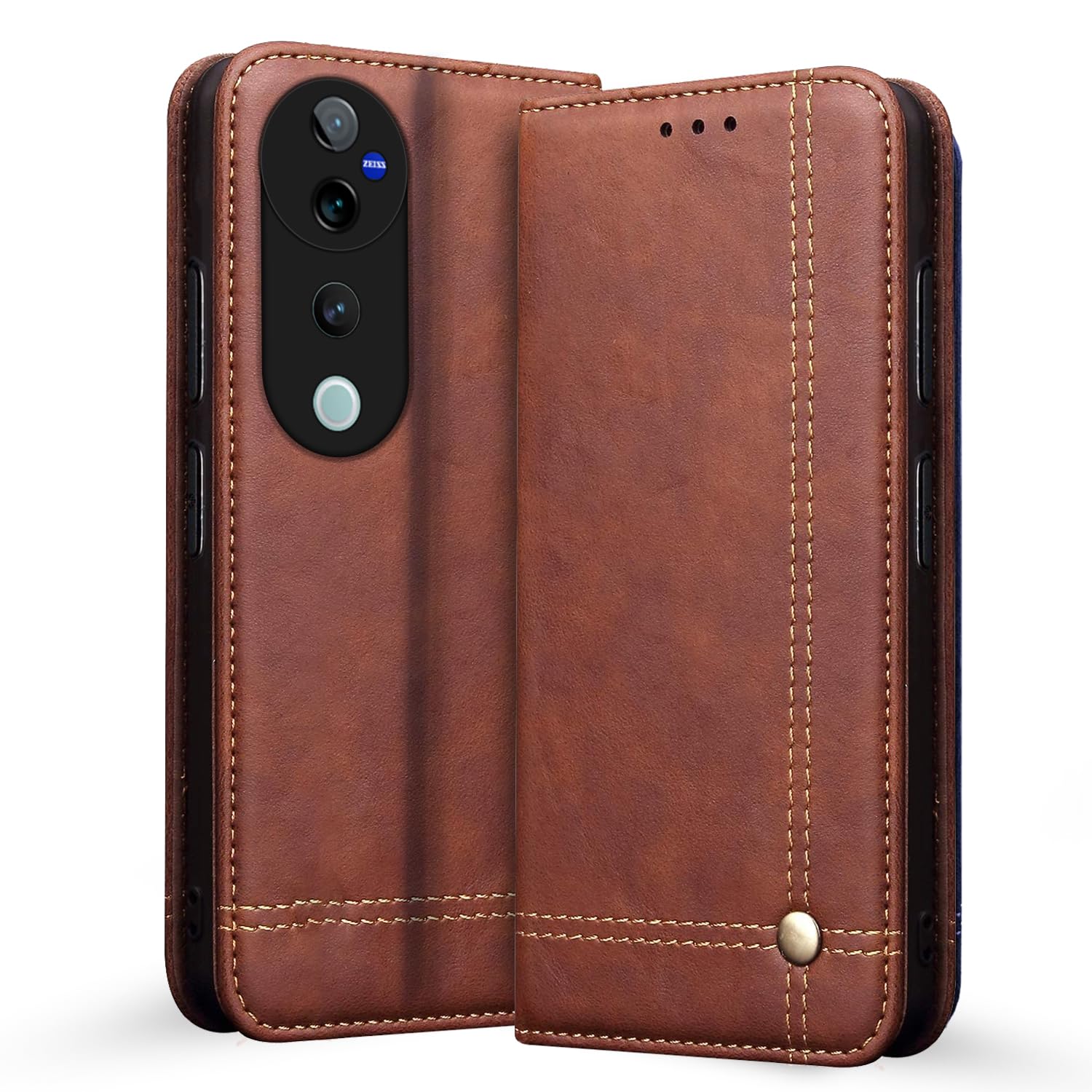 Brown flip case for Vivo V40/V40 Pro/T3 Ultra 5G – Pikkme