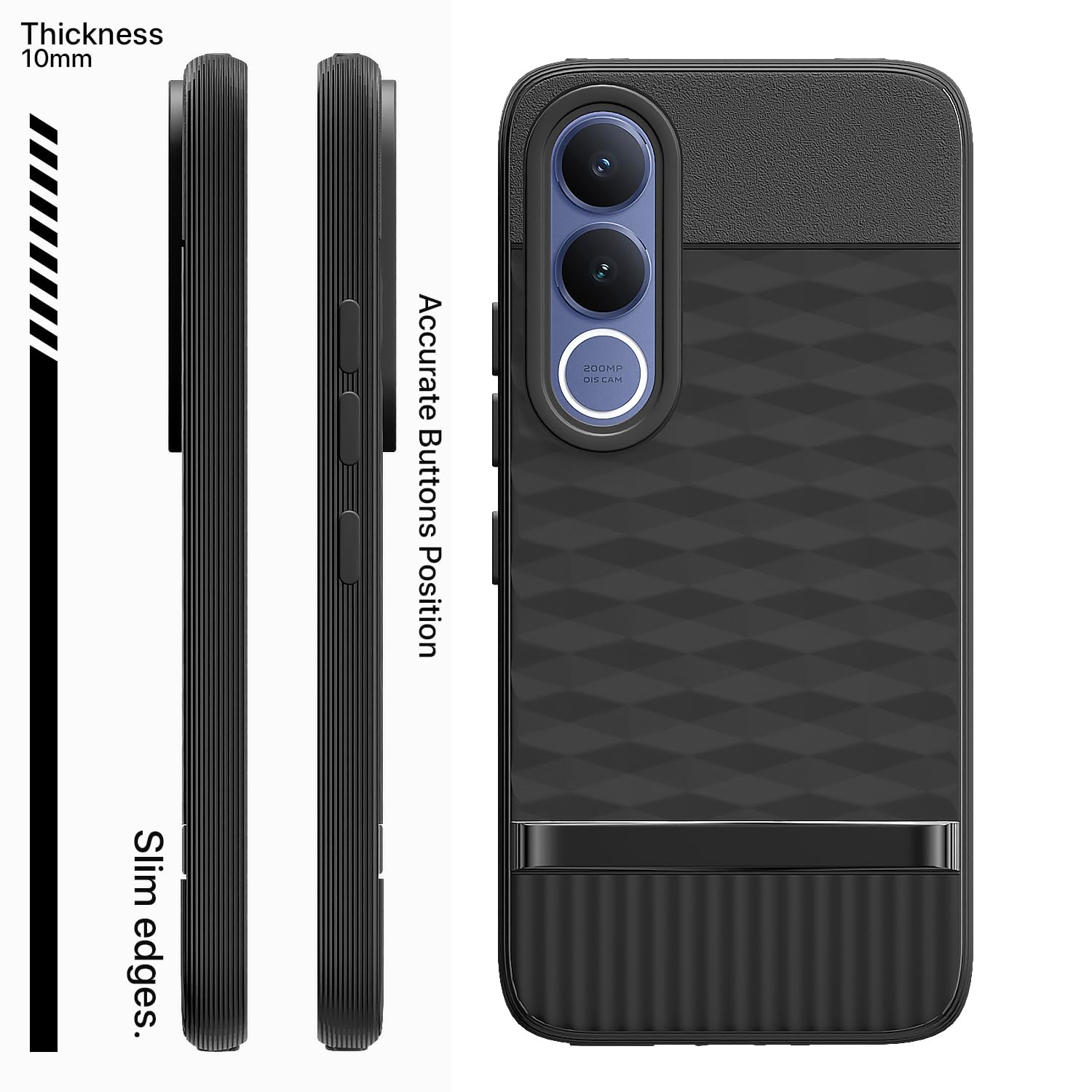 Vivo V70 FE 5G Silicone phone cover in black by Pikkme – photo 3