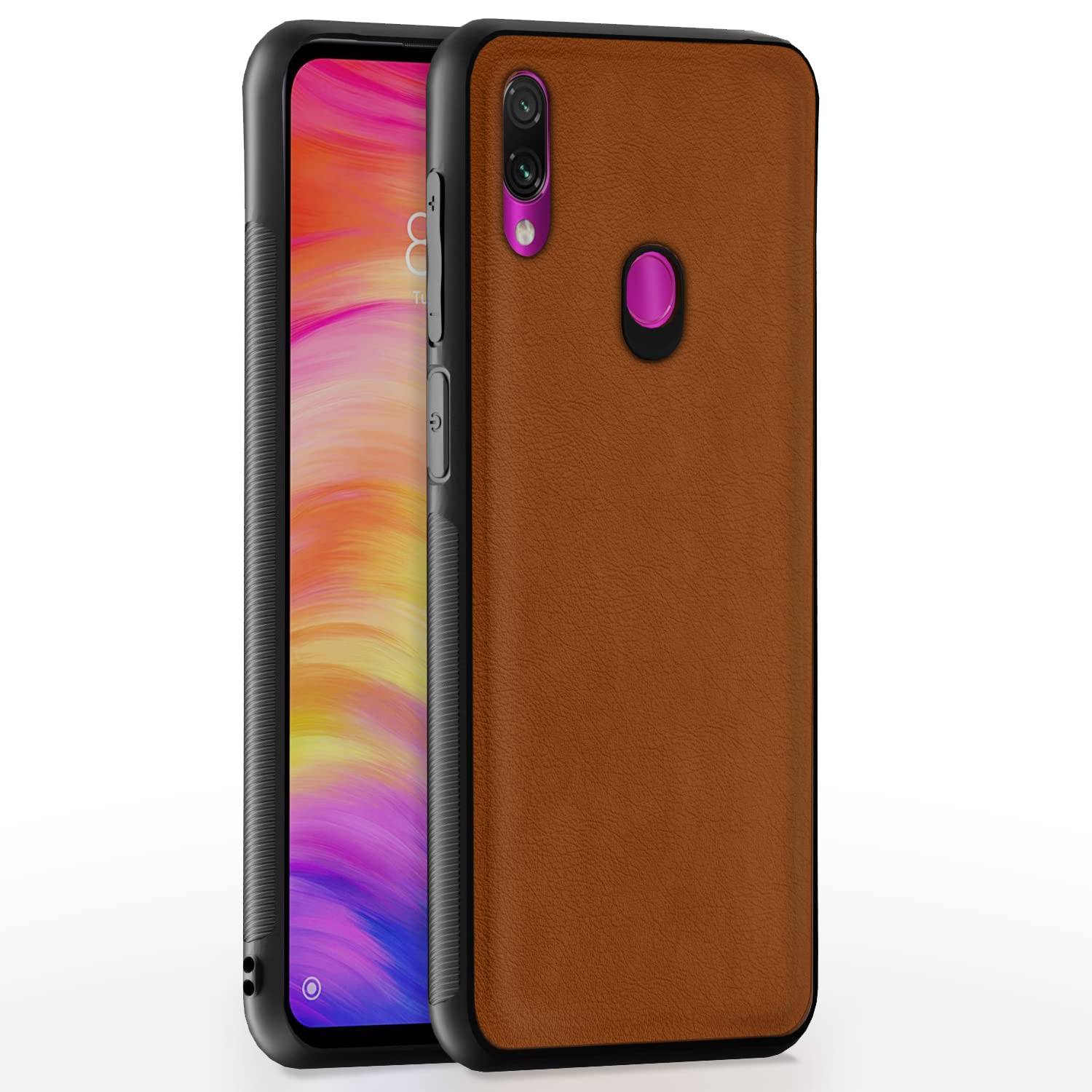 Redmi Note 7 Pro/Note 7/Note 7S Leather back cover in camel by Pikkme