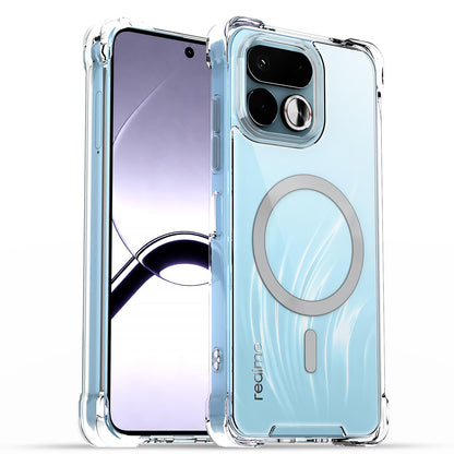 Realme 16T 5G mobile back cover in transparent mag-safe by Pikkme