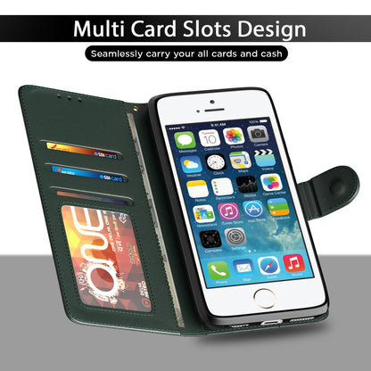 Pikkme iPhone 5 / 5s / Se Vintage Flip Cover (Green)