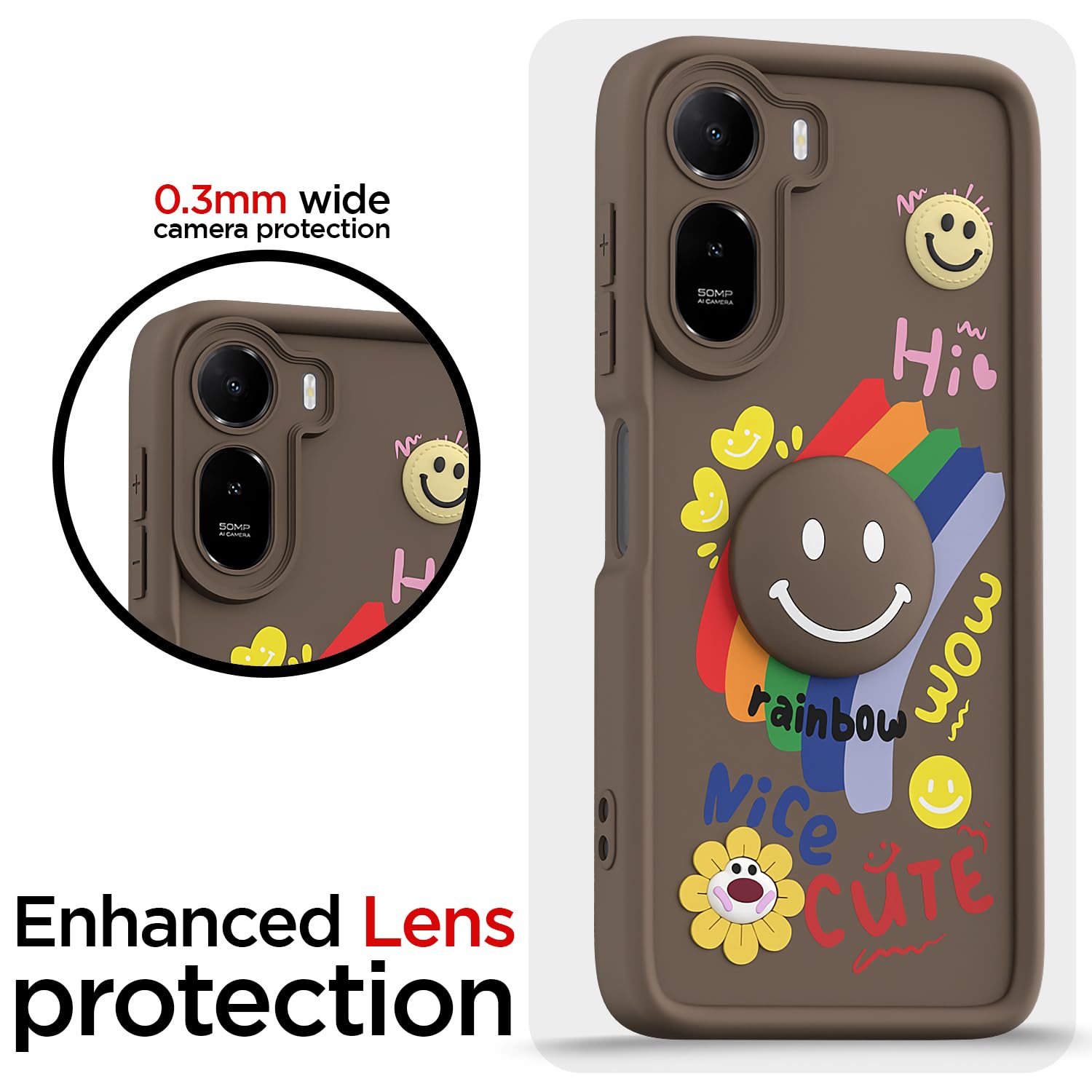 Pikkme Redmi A7 Pro/Poco C85x 5G Soft Silicone brown mobile back cover – photo 5