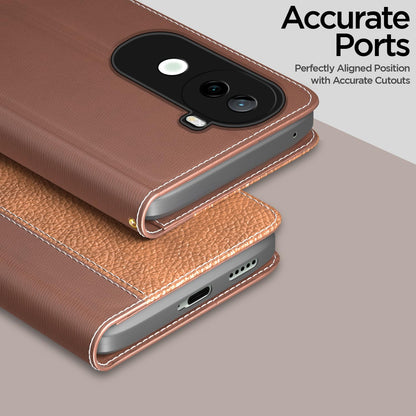 iQOO Z9s/Vivo V40e 5G Wallet mobile flip cover in tan by Pikkme – photo 2
