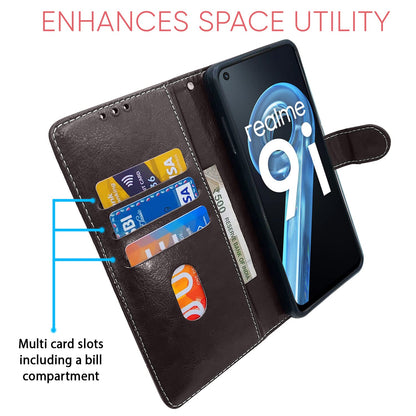 Coffee & brown Magnetic flip case for Realme 9i/Oppo K10 4G – Pikkme – photo 3