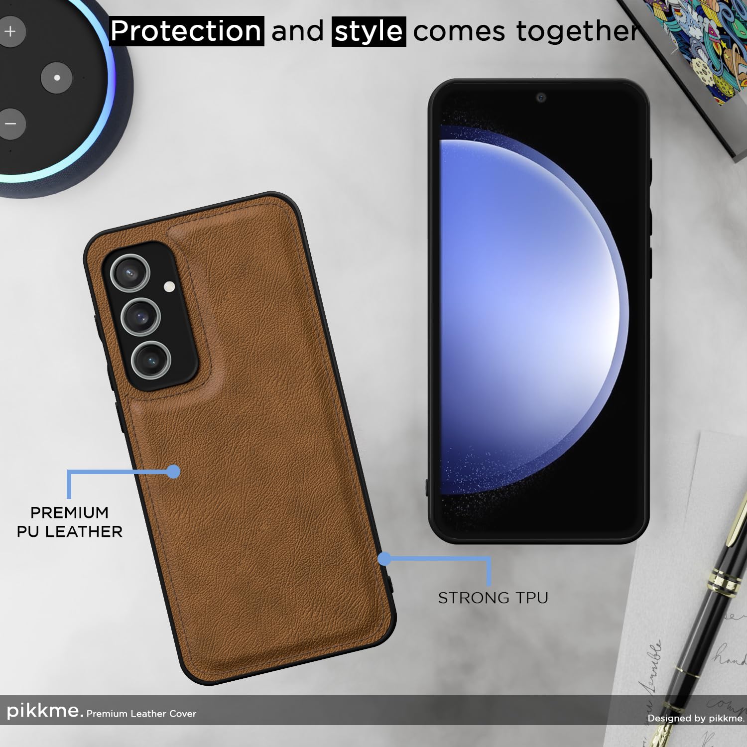 Samsung S23 FE 5G mobile back cover in brown by Pikkme – photo 4