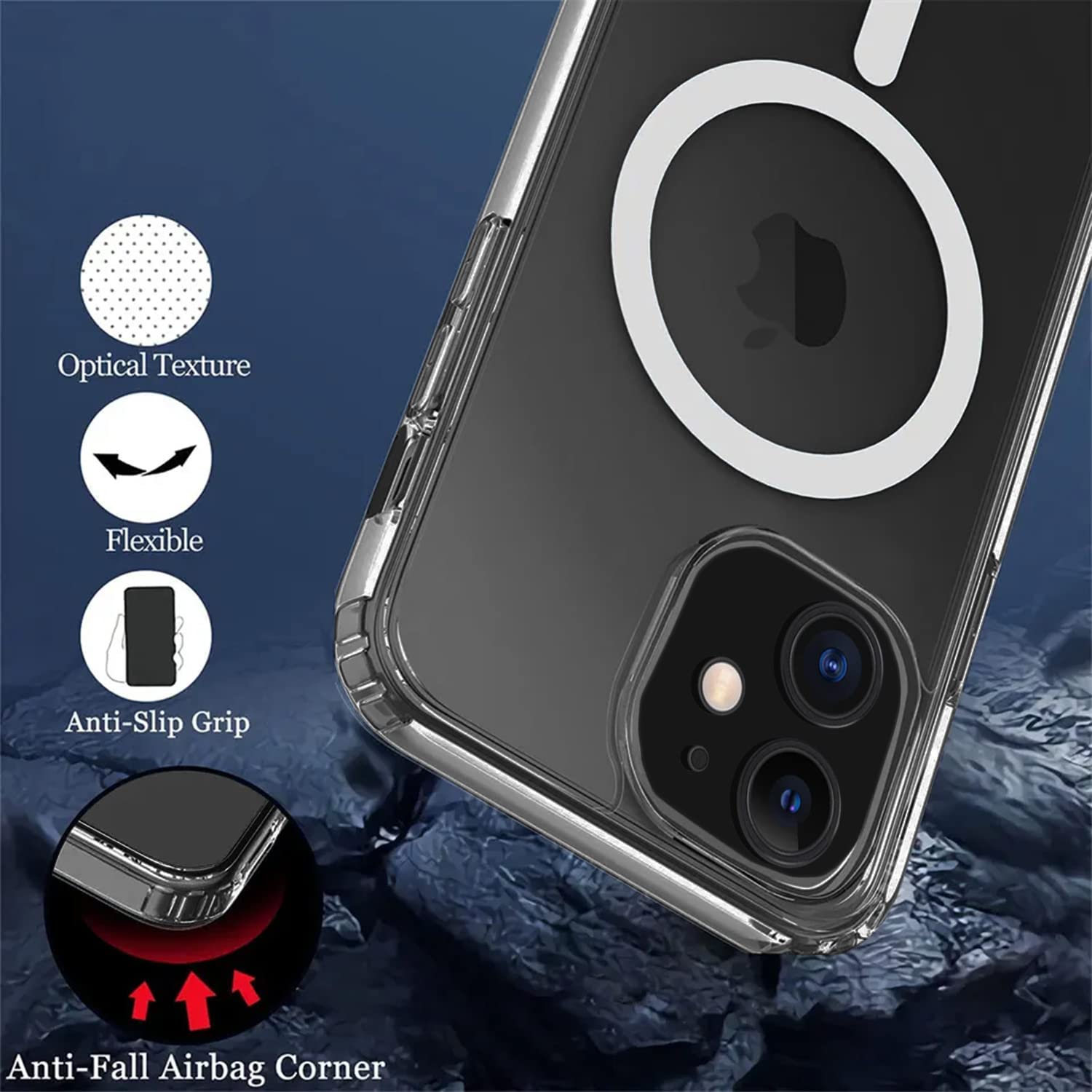 Pikkme iPhone 12/12 Pro Mag-Safe Crystal Clear | TPU & Polycarbonate Back Cover (Transparent)