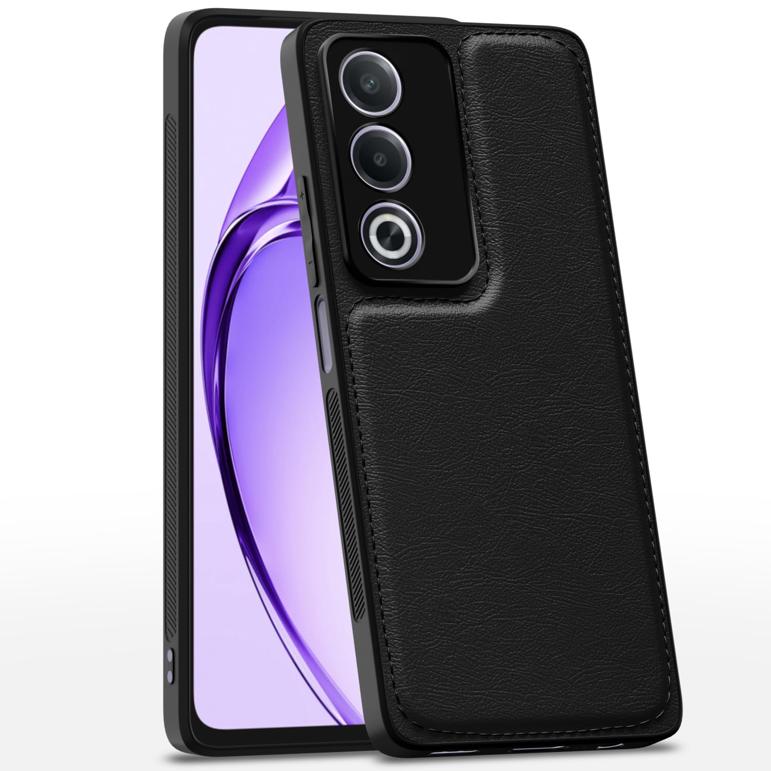   Oppo A3 Pro 5G Leather Back Case - Black
