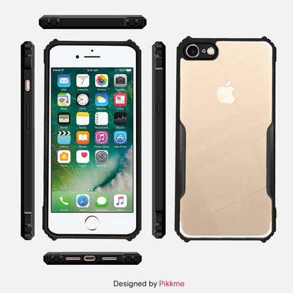 Pikkme iPhone 7/8 Shockproof Eagle Clear Transparent Back Cover (Black)