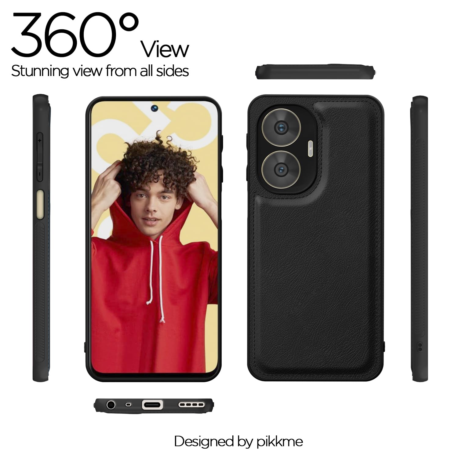 Black phone cover for Realme C55/Narzo N55 – Pikkme – photo 2