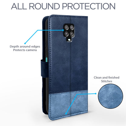 Redmi Note 9 Pro/Note 9 Pro Max/Poco M2 Pro/Note 10 Lite Magnetic wallet flip cover in navy & light blue by Pikkme – photo 4