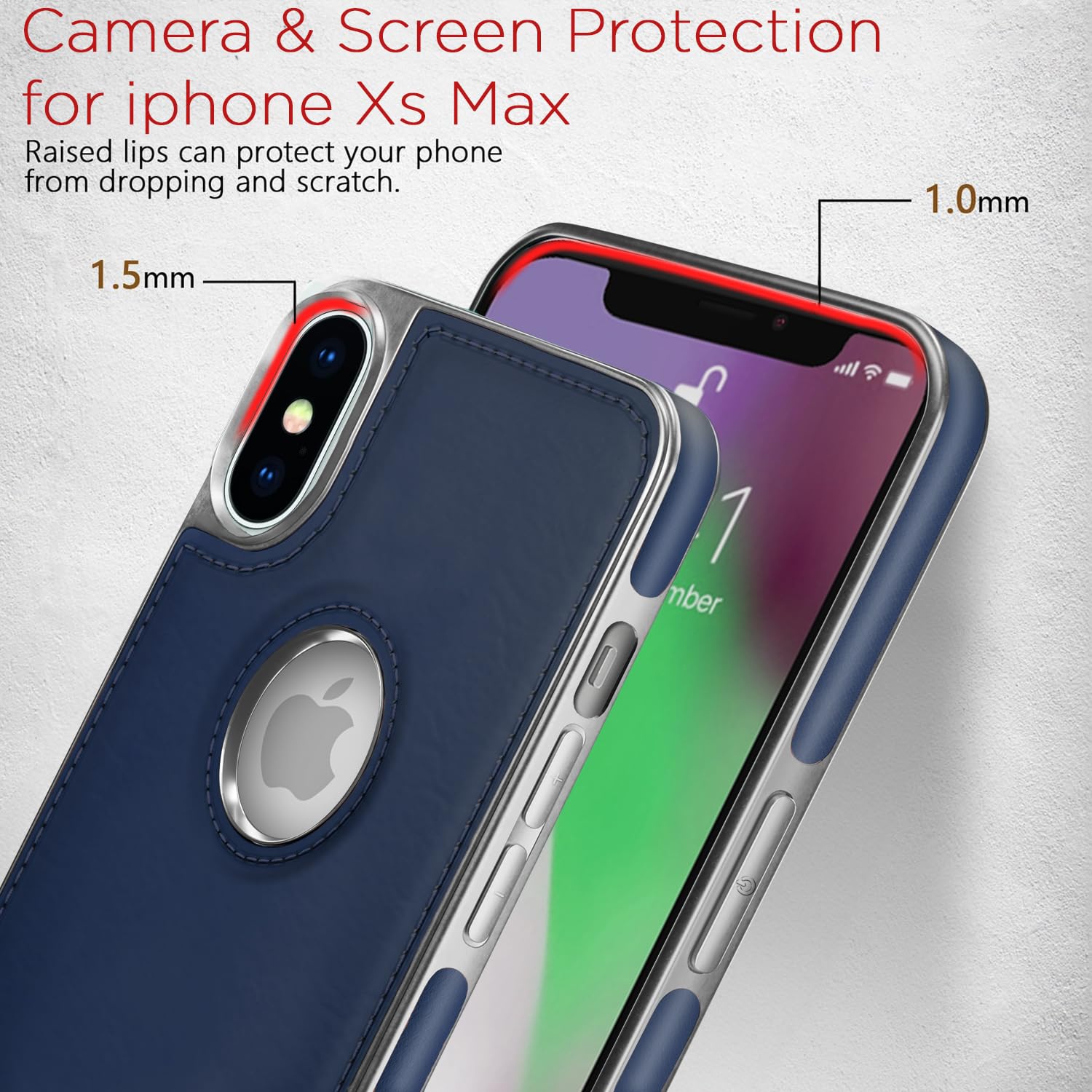 Pikkme chrome blue Leatherback phone cover for iPhone XS Max – photo 5