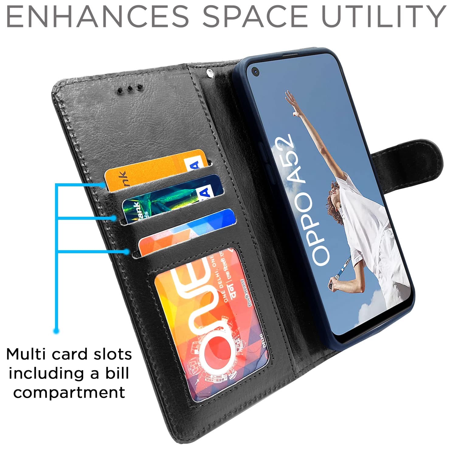 Pikkme black flip cover for Oppo A52 – photo 3