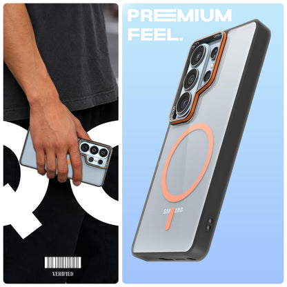 Samsung S26 Ultra 5G MagSafe mobile cover in black & orange mag-safe by Pikkme – photo 2