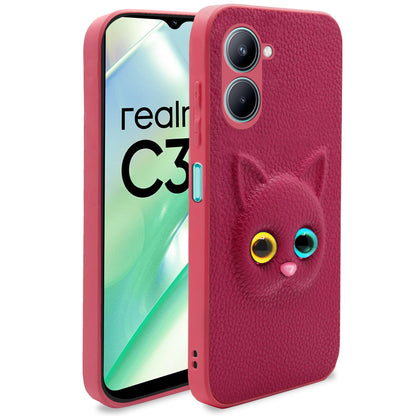 Pikkme Realme C33 Cat pink mobile cover
