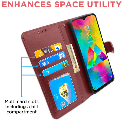 Pikkme Samsung Galaxy M20 Vintage Flip Cover (Brown)