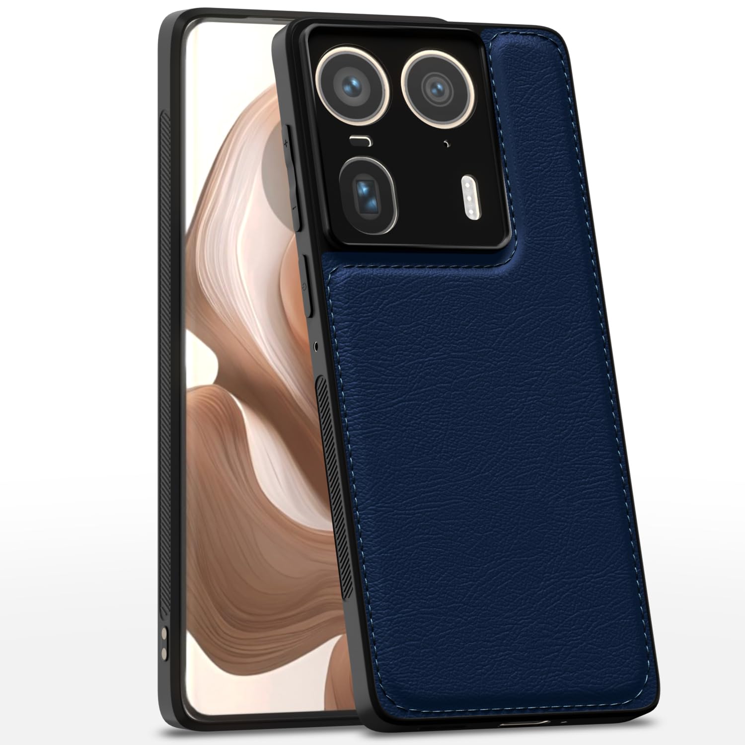 Pikkme Moto Edge 50 Ultra 5G Leatherback Back Case (Blue)