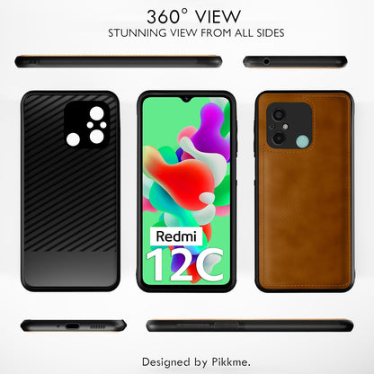 Pikkme Redmi 12C/Poco C55 Leather brown mobile back cover – photo 3