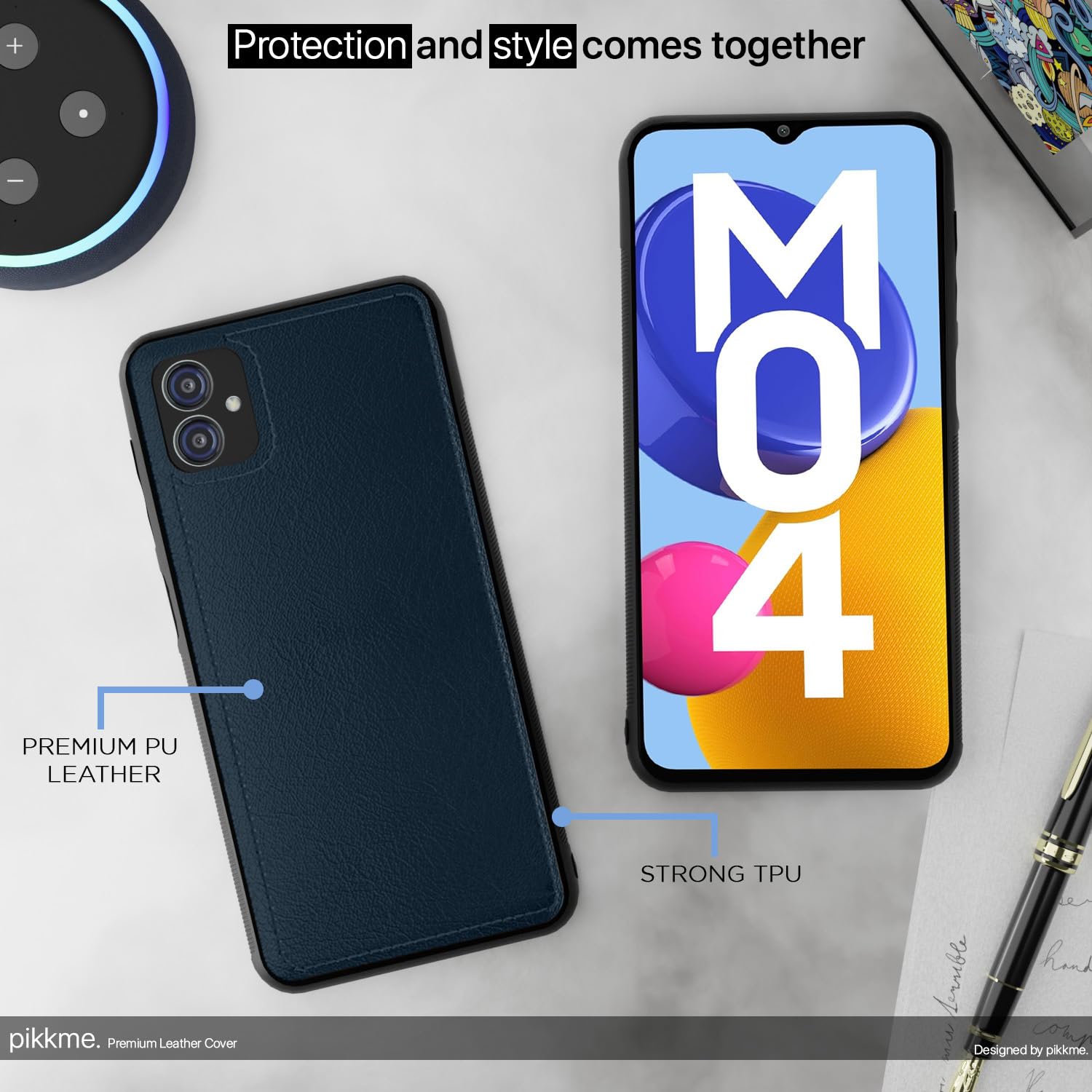Blue Leather back cover for Samsung M04 – Pikkme – photo 5