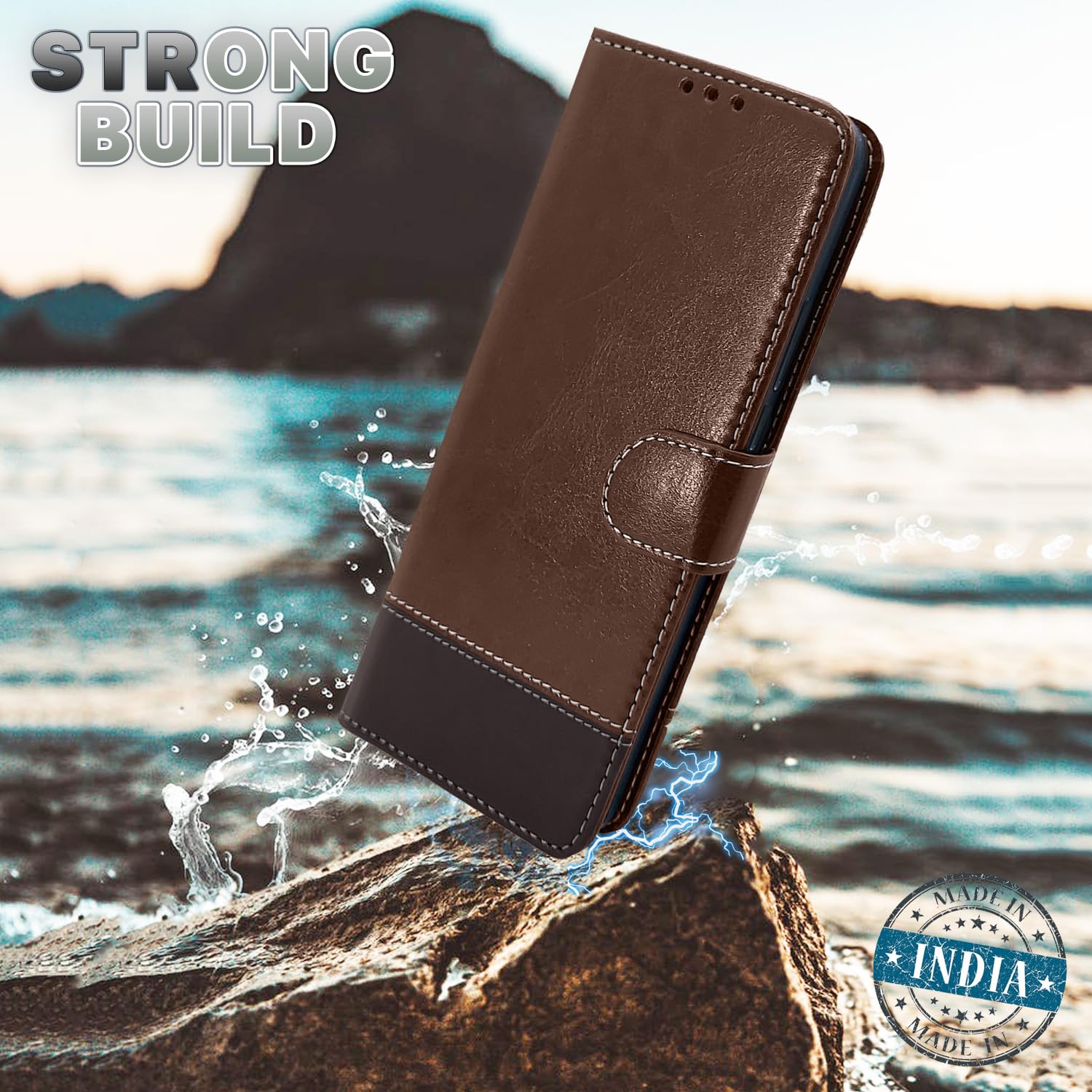 Redmi Note 13 Pro Plus 5G wallet flip cover in brown & coffee by Pikkme – photo 2