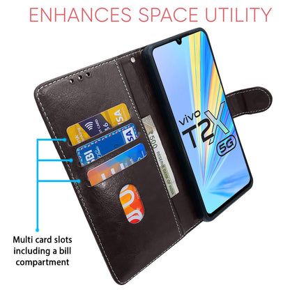Vivo T2X/Y16/Y56 5G flip case in coffee & brown by Pikkme – photo 4
