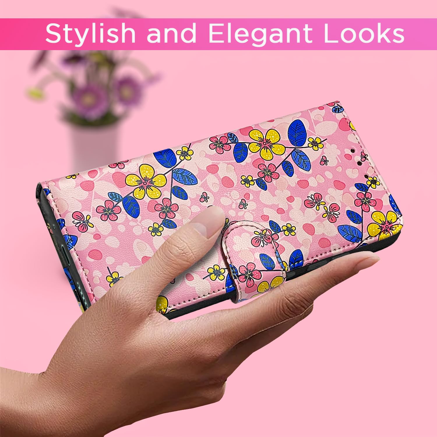 Samsung M55/M55s/F55 5G mobile flip cover in pink flower by Pikkme – photo 3