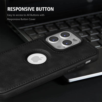 Pikkme iPhone 14 pro max Flexible Pu Leather Back Case (Black)