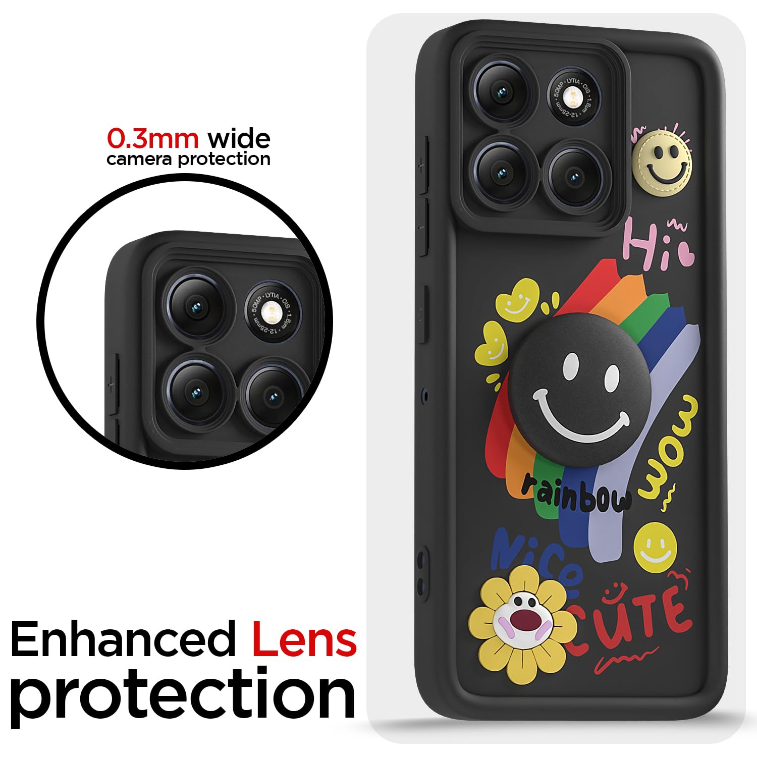 Black Smile Rainbow phone cover for Moto G86 Power 5G – Pikkme – photo 5