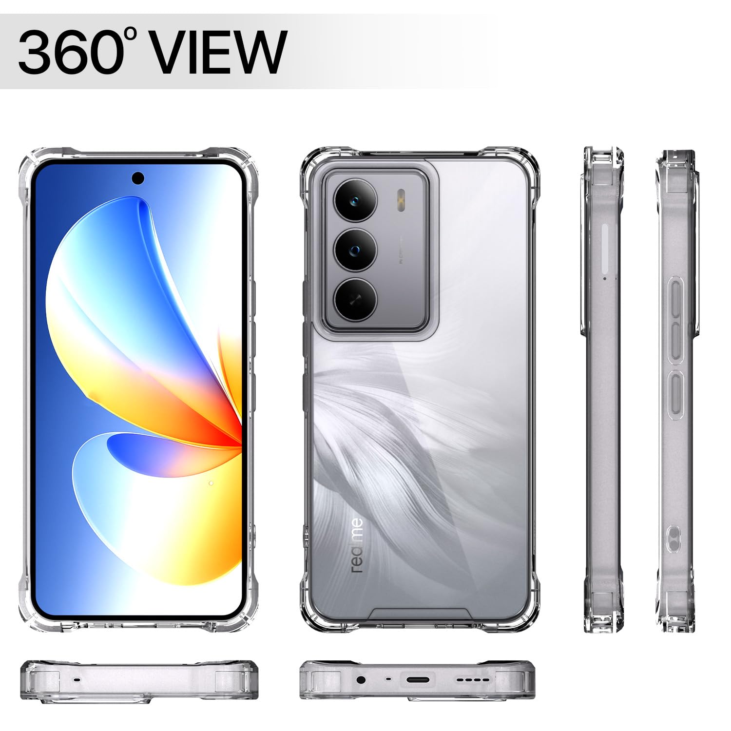 Pikkme Realme C71  PC + TPU Crystal Clear Back Cover (Transparent)