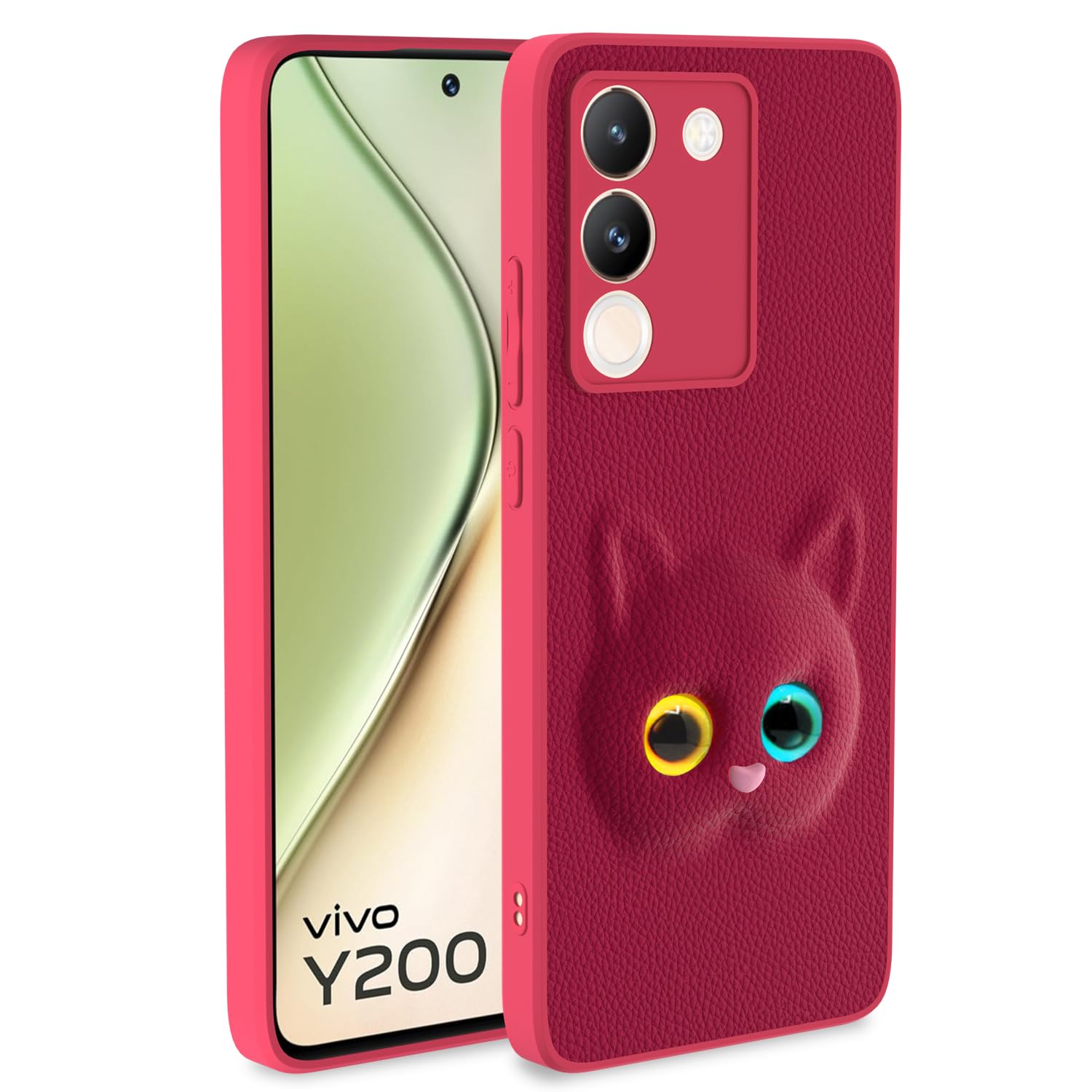 Pikkme Vivo Y200 5G Kitty Back Cover (Pink)