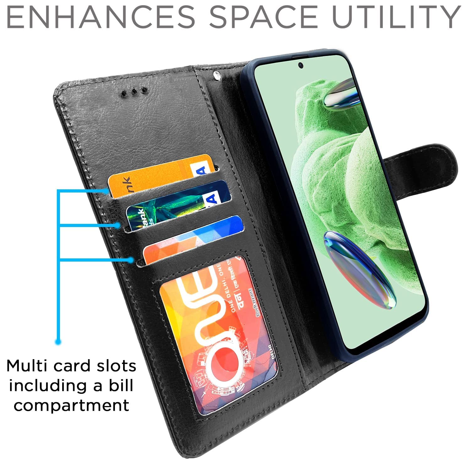 Black Wallet flip cover for Poco X5/Redmi Note 12 5G – Pikkme – photo 3