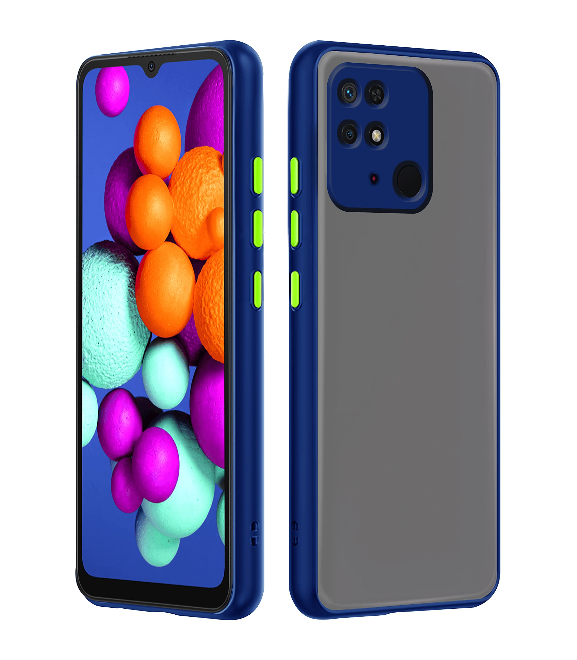 Pikkme blue Hybrid mobile back cover for Redmi 10/10 Power