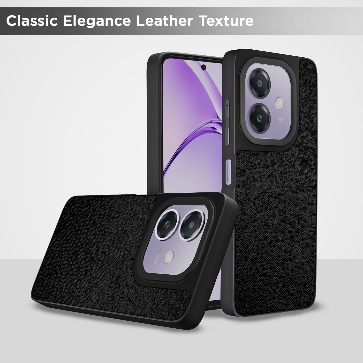 Oppo A3x 5G/A3x 4G Leatherback phone cover in black by Pikkme – photo 6