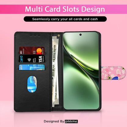 Pink flower Wallet flip cover for Vivo X200 5G – Pikkme – photo 2
