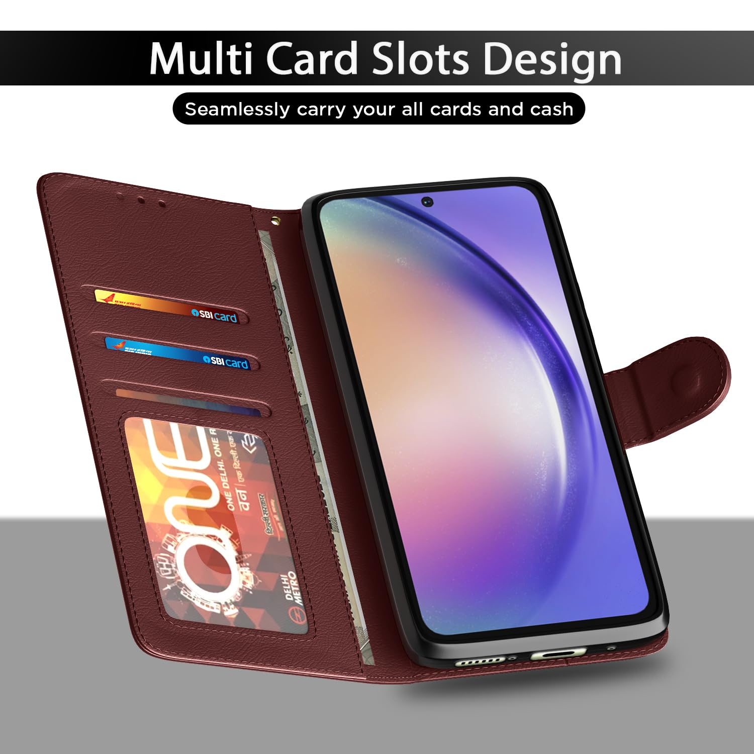 Pikkme brown mobile flip cover for Samsung A54 5G – photo 5