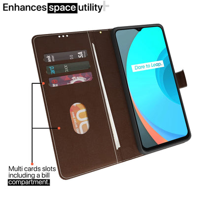 Pikkme Realme C11 Magnetic brown & coffee mobile flip cover – photo 2