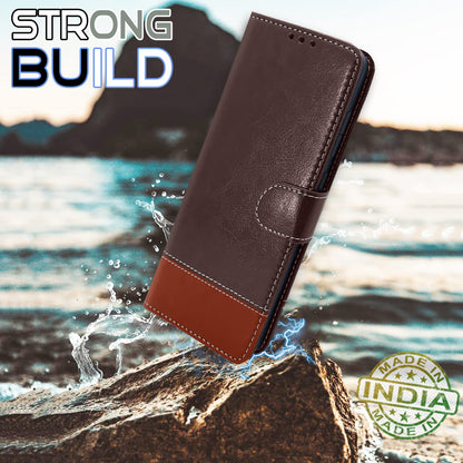 Mi Poco F4 5G Magnetic mobile flip cover in coffee & brown by Pikkme – photo 2