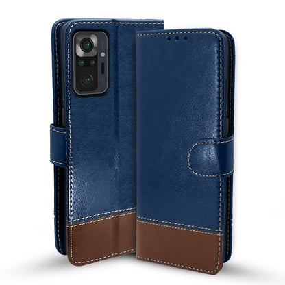 Blue & brown flip cover for Redmi Note 10 Pro/Note 10 Pro Max – Pikkme