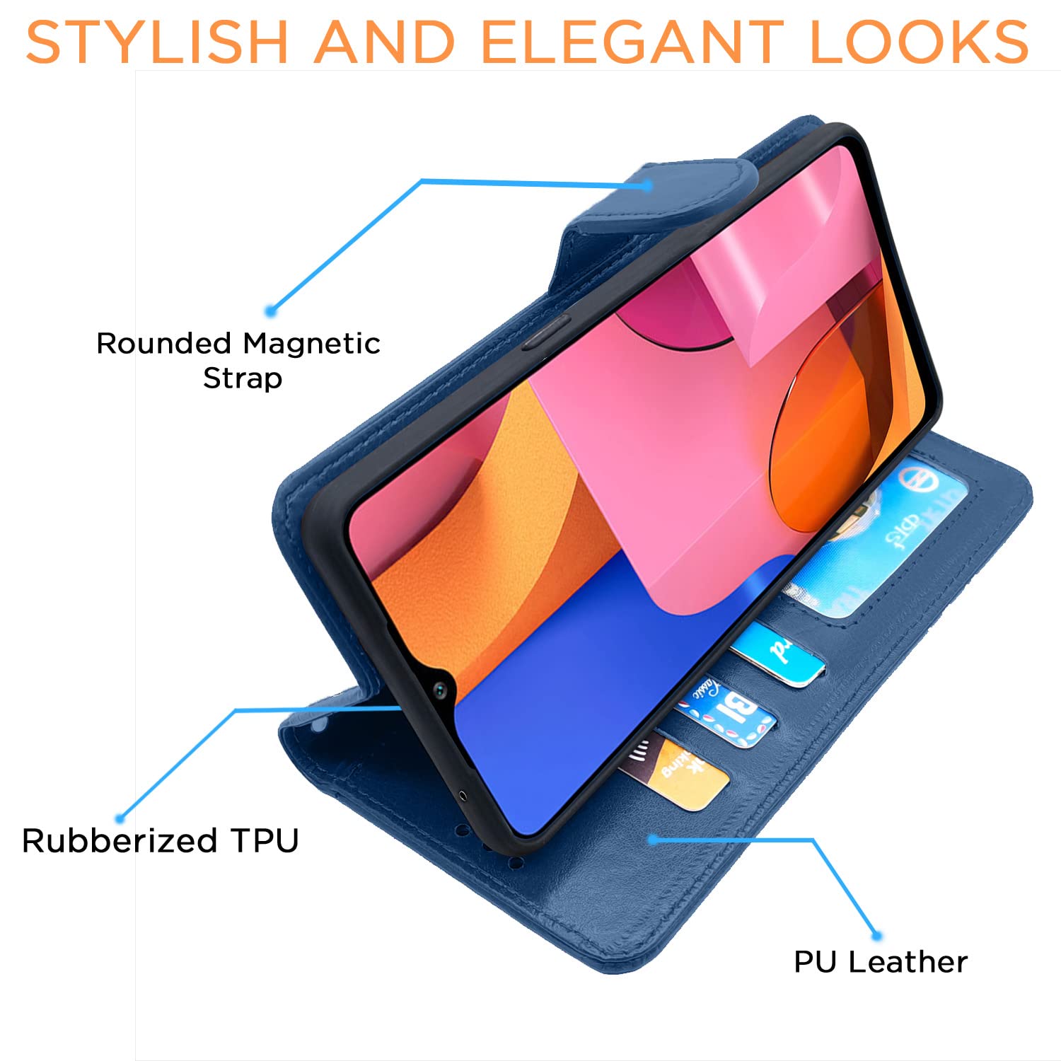 Pikkme  Samsung Galaxy A20s Vintage  Flip Cover  (Blue)