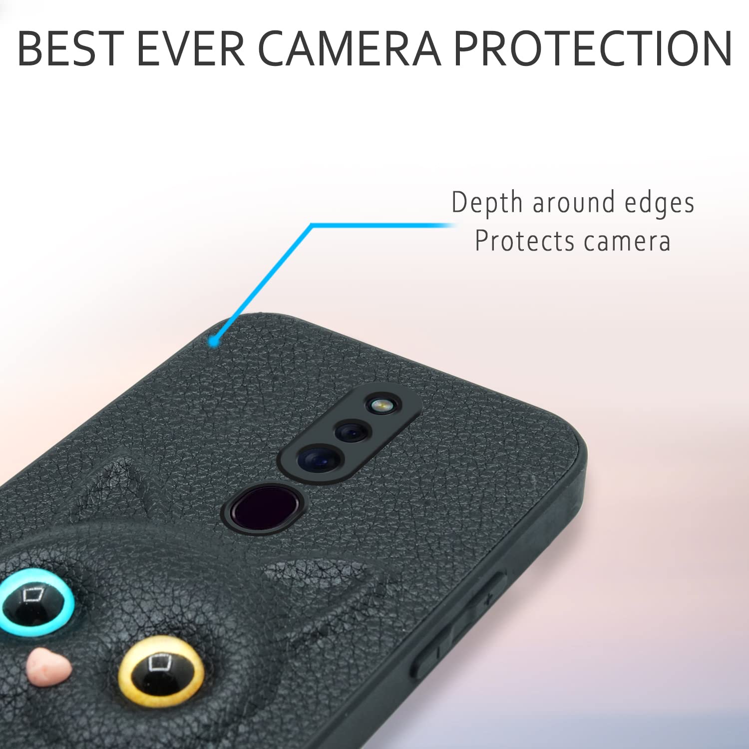 Oppo F11 Pro mobile back cover in black by Pikkme – photo 5