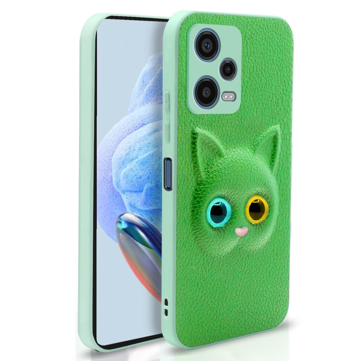 Pikkme green Cat back cover for Redmi Note 12 Pro 5G