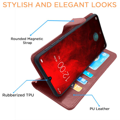 Pikkme Vivo V11 Pro Vintage Flip Cover| Brown