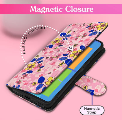 Pink flower wallet flip cover for Samsung M11 – Pikkme – photo 3